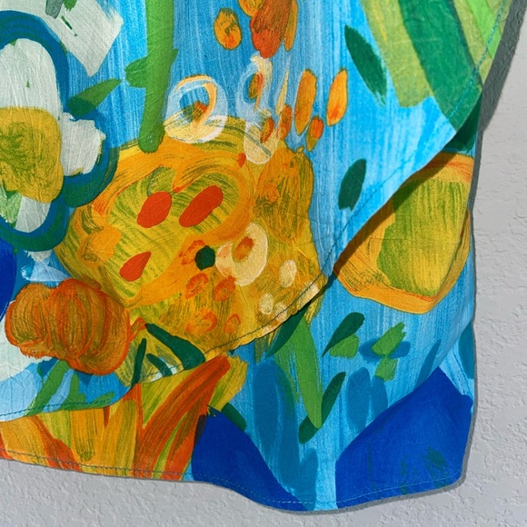 Jams World Watercolor Floral Side Tie Wrap Long Skirt Tropical Retro Size Large - Picture 4 of 11